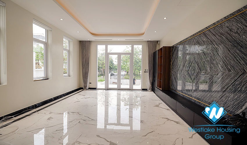 New villa with large campus with green garden for rent ciputra Hanoi